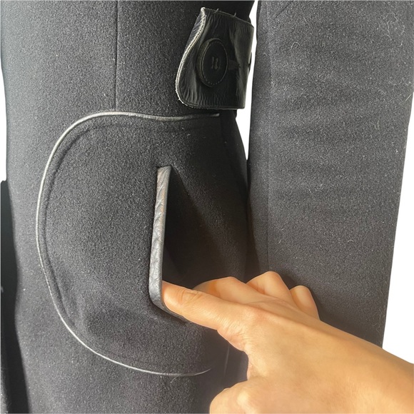 MACKAGE Women's Black Wool Cashmere Blend Collard Button Front Long Pea Coat S - Picture 2 of 12